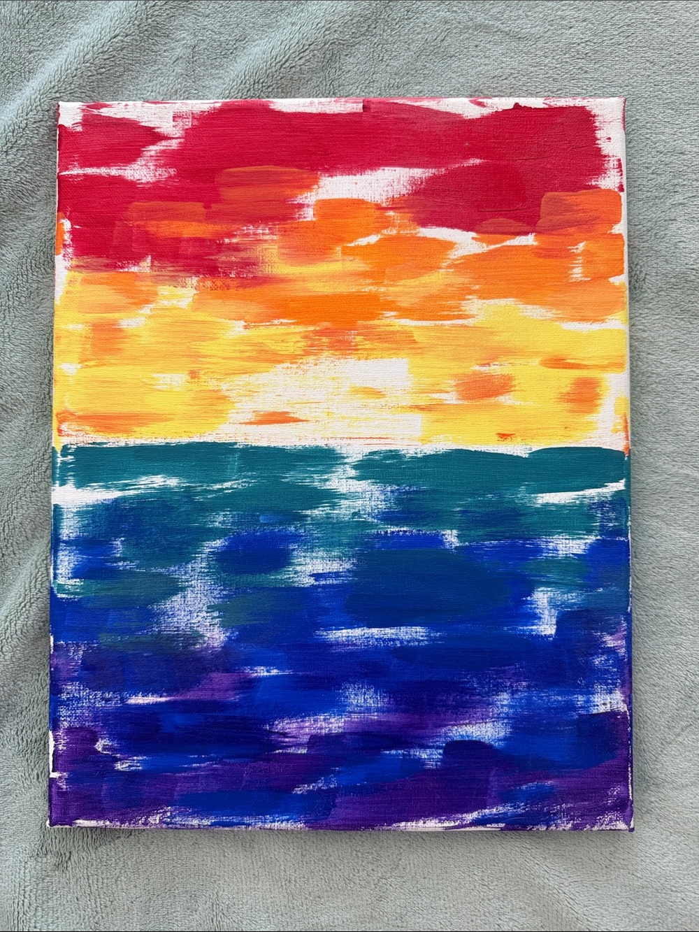 Vibrant Sunset Abstract Canvas Art - Multicolor
